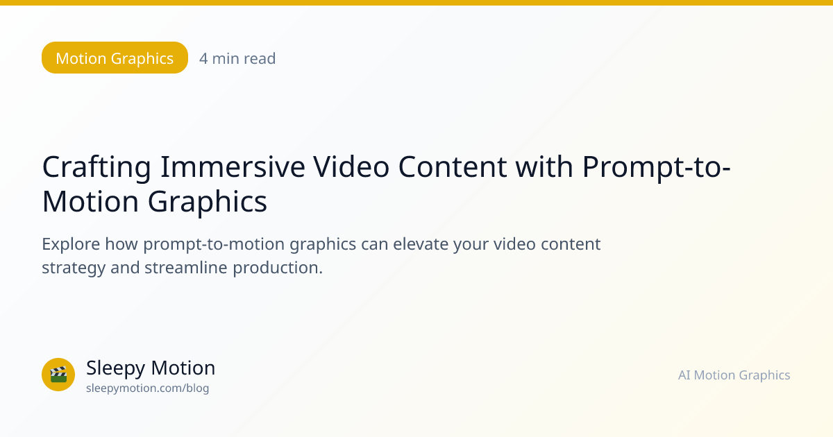 Crafting Immersive Video Content with Prompt-to-Motion Graphics ...