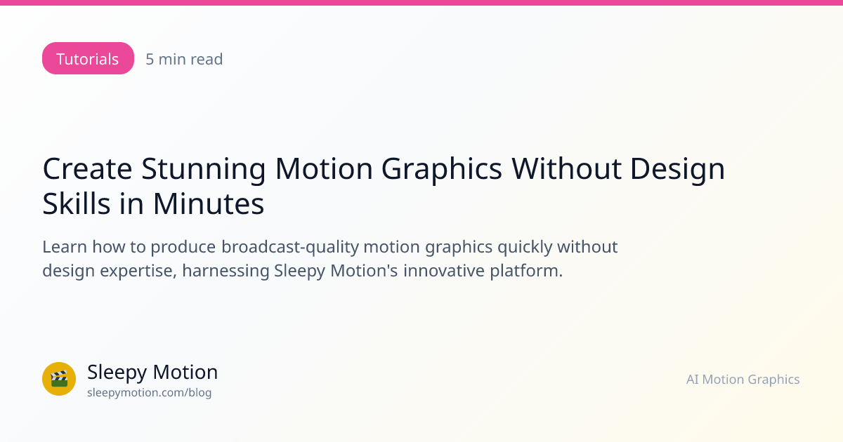 Create Stunning Motion Graphics Without Design Skills in Minutes ...
