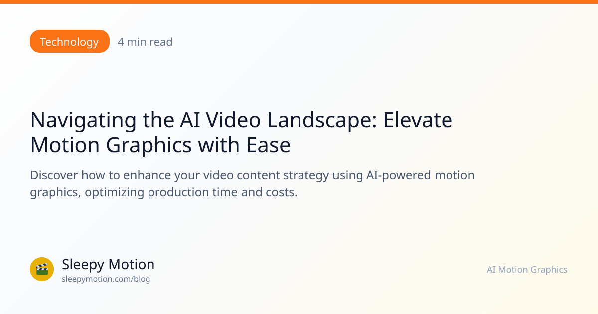 Navigating the AI Video Landscape: Elevate Motion Graphics with Ease ...