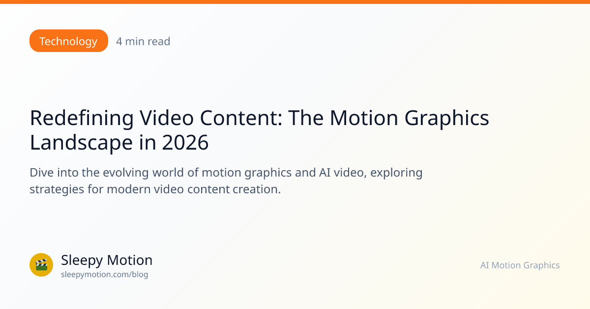 Redefining Video Content: The Motion Graphics Landscape in 2026 ...