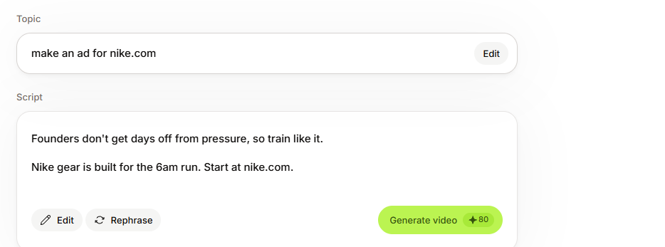 What it wrote: two lines about founders